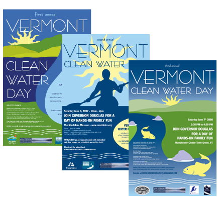 Vermont Clean Water Day poster designs