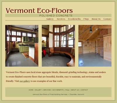 Vermont Eco-Floors Website